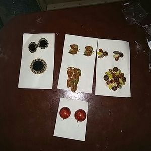 Vintage clip ons and brooches